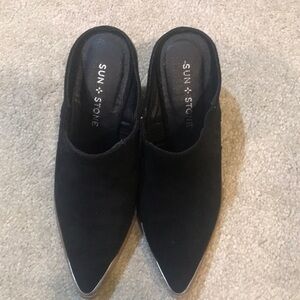 Sun & Stone Slip-on Faux Suede Mule with Block Heel Shoe-6.5